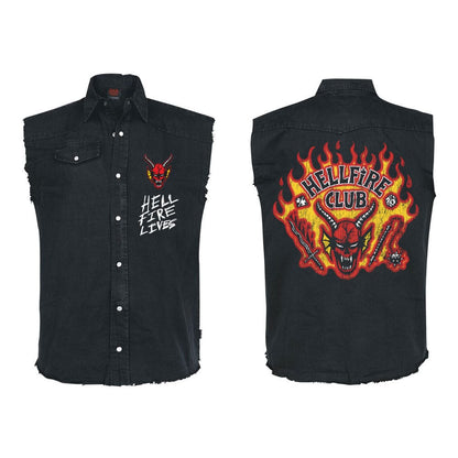 Stranger Things Work Shirt Hellfire Distressed  Größe L