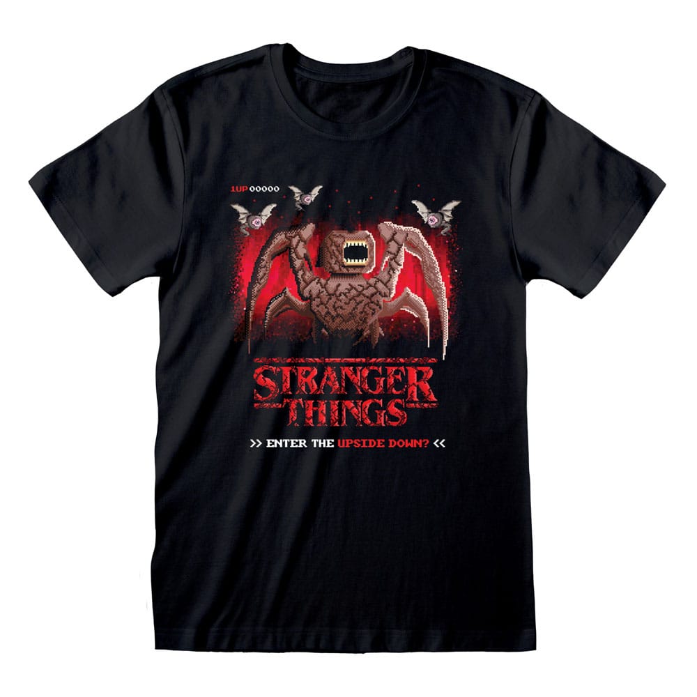 Stranger Things T-Shirt 8 Bit Upside Down Größe S