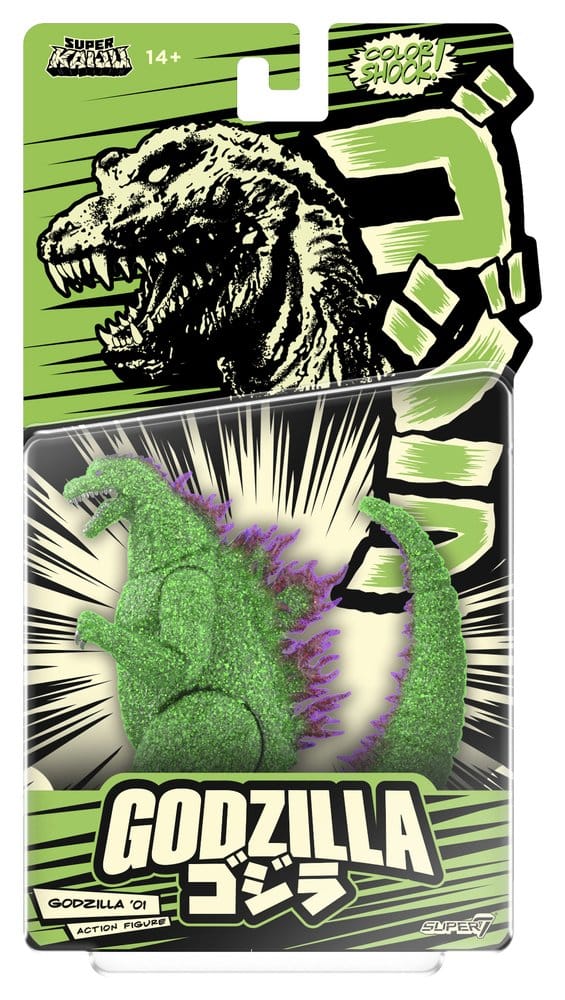 Godzilla Toho Super Kaiju Actionfigur Godzilla 2001 (Color Shock, Clear Green Glitter with Metallic)