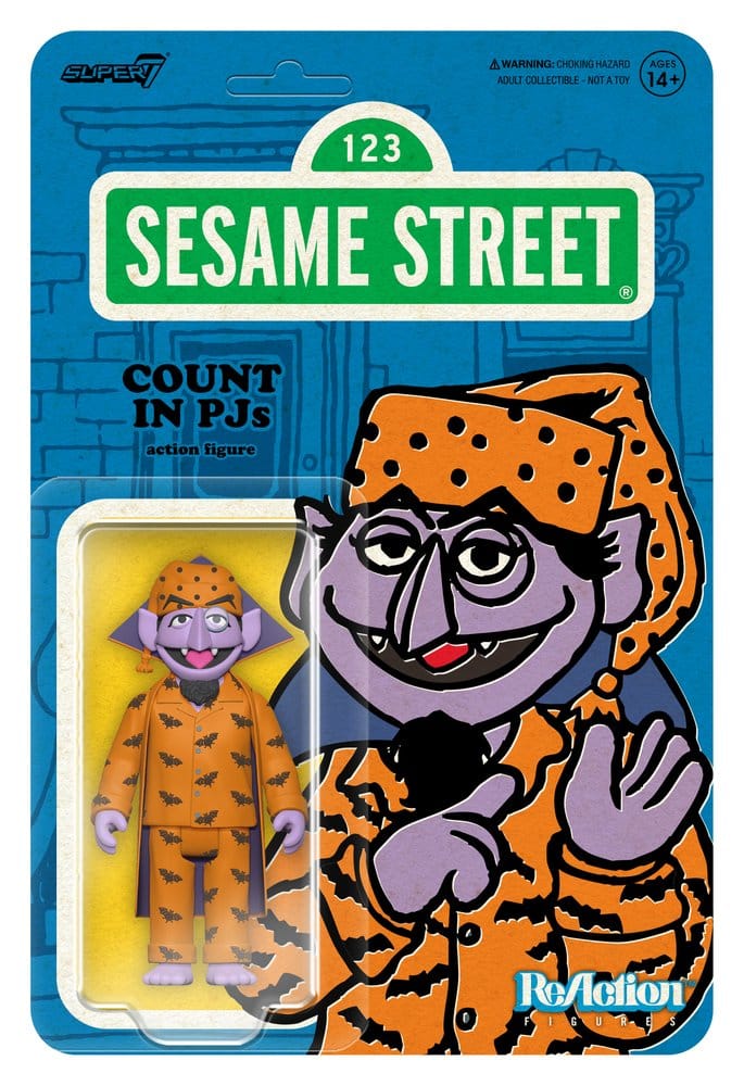 Sesamstraße ReAction Actionfigur Wave 06 Count Von Count (PJs) 10 cm