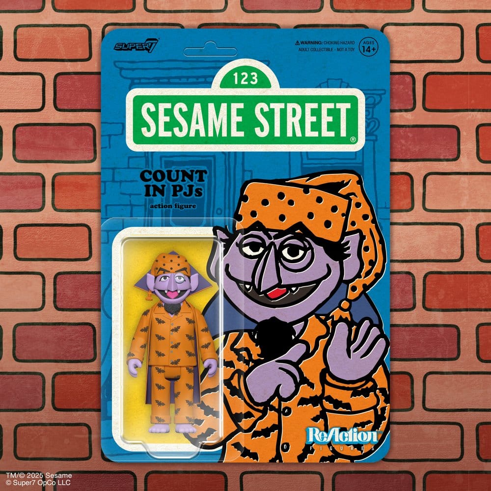 Sesamstraße ReAction Actionfigur Wave 06 Count Von Count (PJs) 10 cm