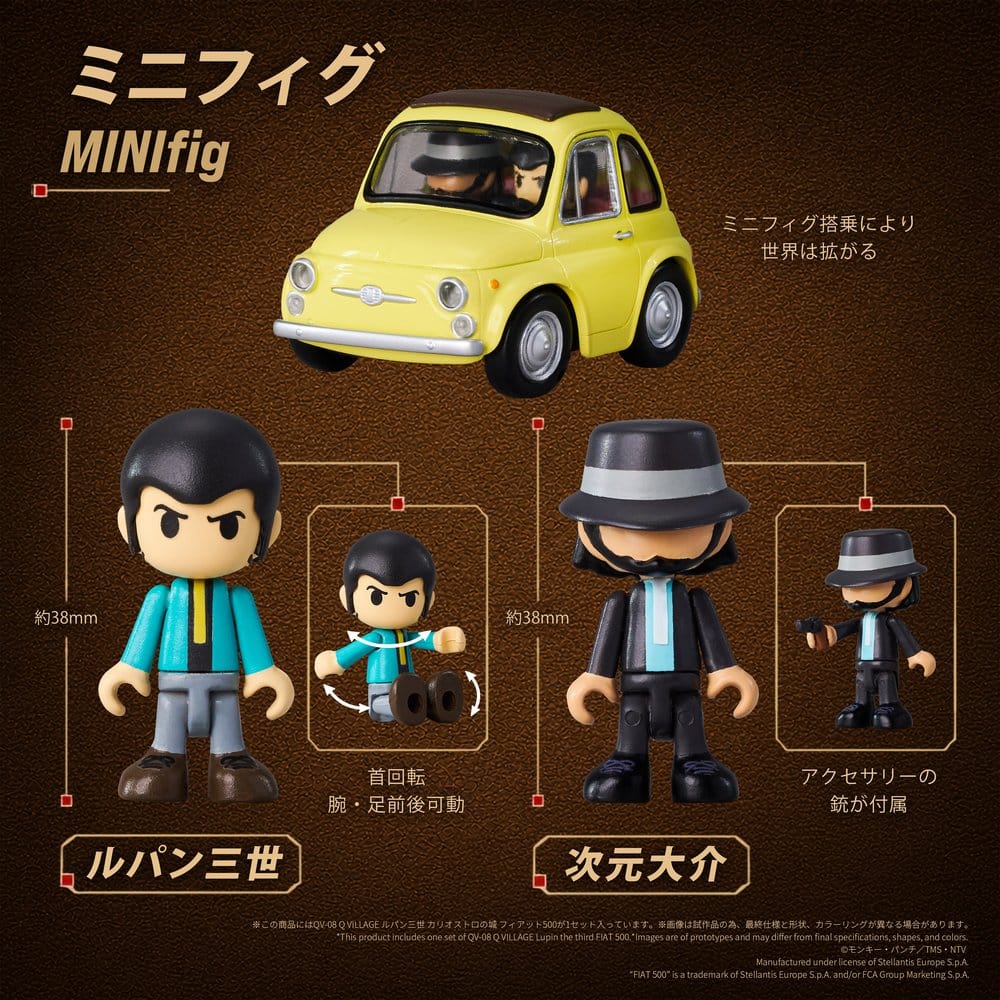 Lupin the Third: The Castle of Cagliostro Q Village PVC Figur QV-08 Fiat 500 8 cm
