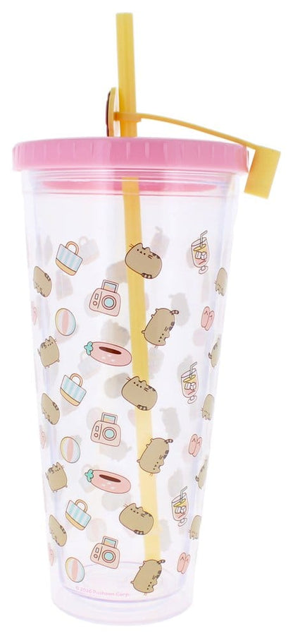 Pusheen Becher mit Strohhalm 700 ml