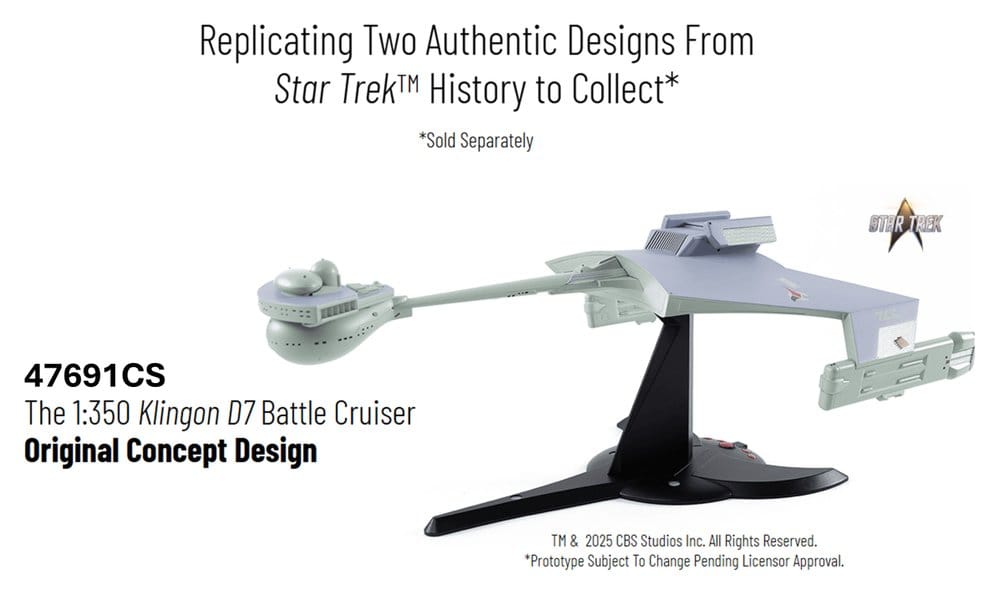 Star Trek TOS DieCast Replik 1/350 Klingon D7 Battle Cruiser Original Concept Design heo EU Exclusive 66 cm