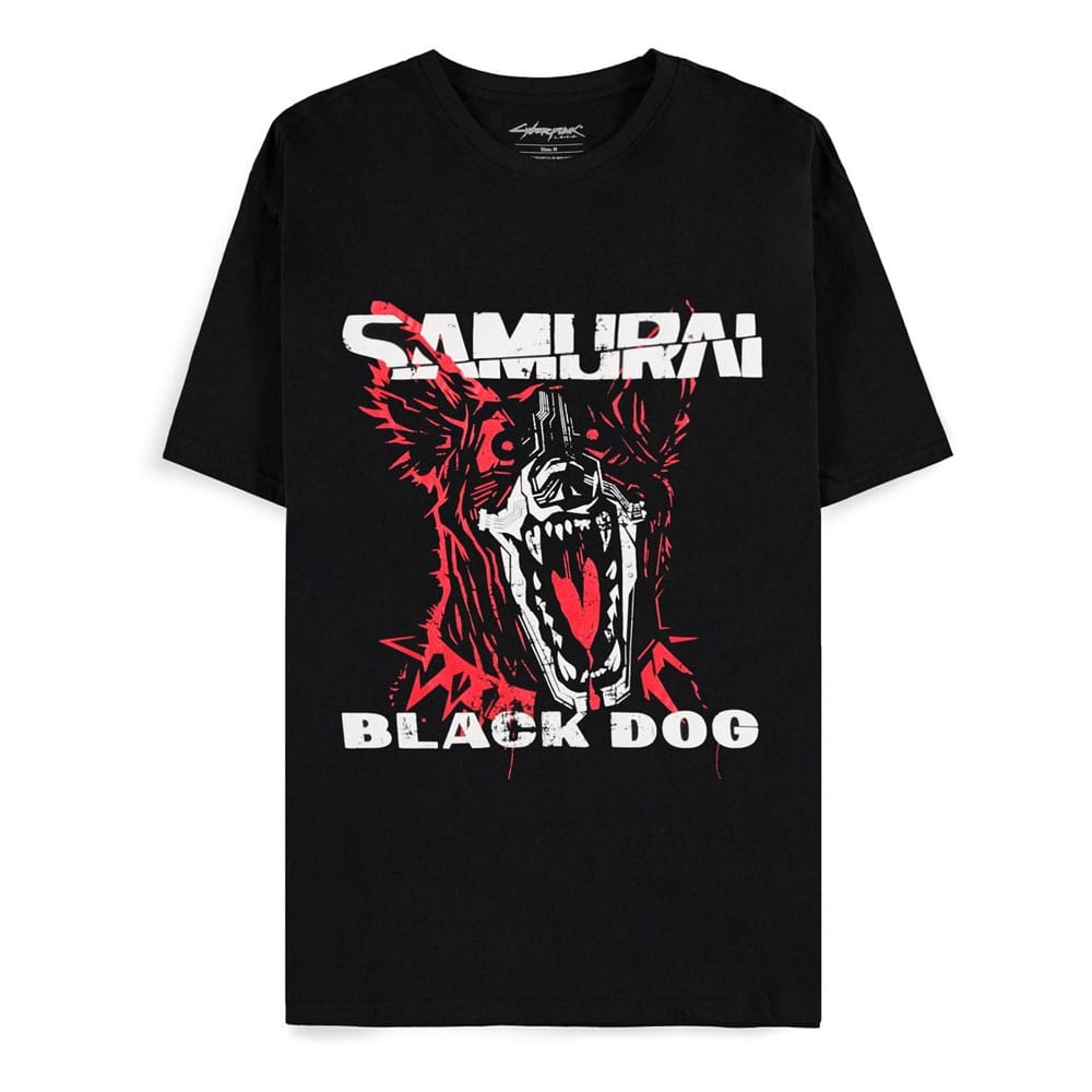 Cyberpunk 2077 T-Shirt Black Dog Samurai Album Art Größe S
