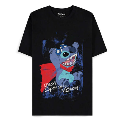 Lilo & Stitch T-Shirt Superhero Black  Größe M