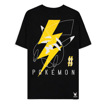 Pokemon T-Shirt Black Pikachu Electrifying Line-art Größe XXL