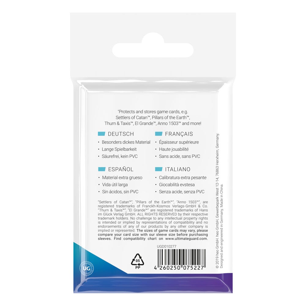 Ultimate Guard Premium Soft Sleeves für Brettspielkarten Mini European (50)