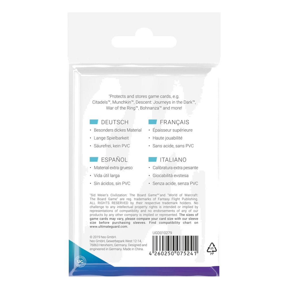 Ultimate Guard Premium Soft Sleeves für Brettspielkarten Standard American (60)