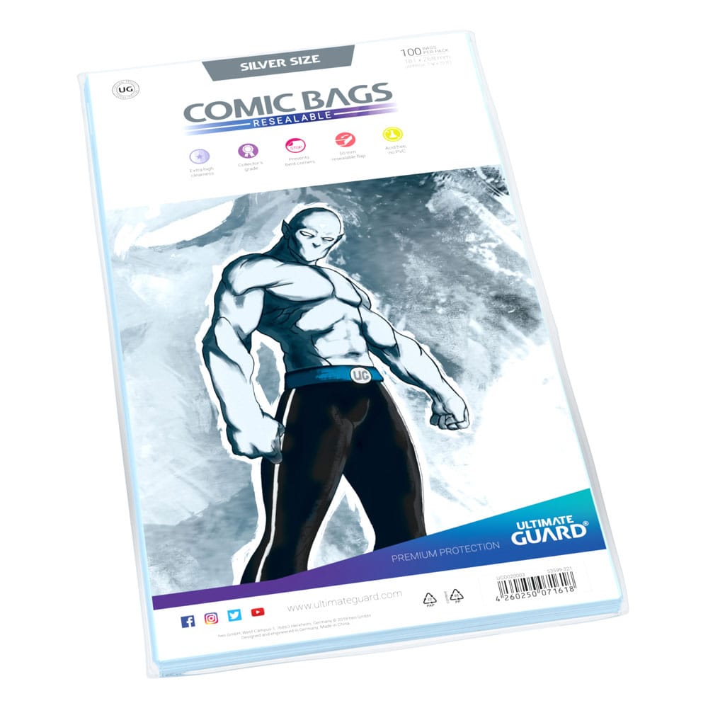 Ultimate Guard Comic Bags wiederverschließbar Silver Size (100)