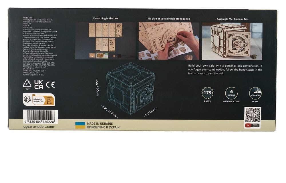 Ugears 3D-Holzpuzzle Tresor