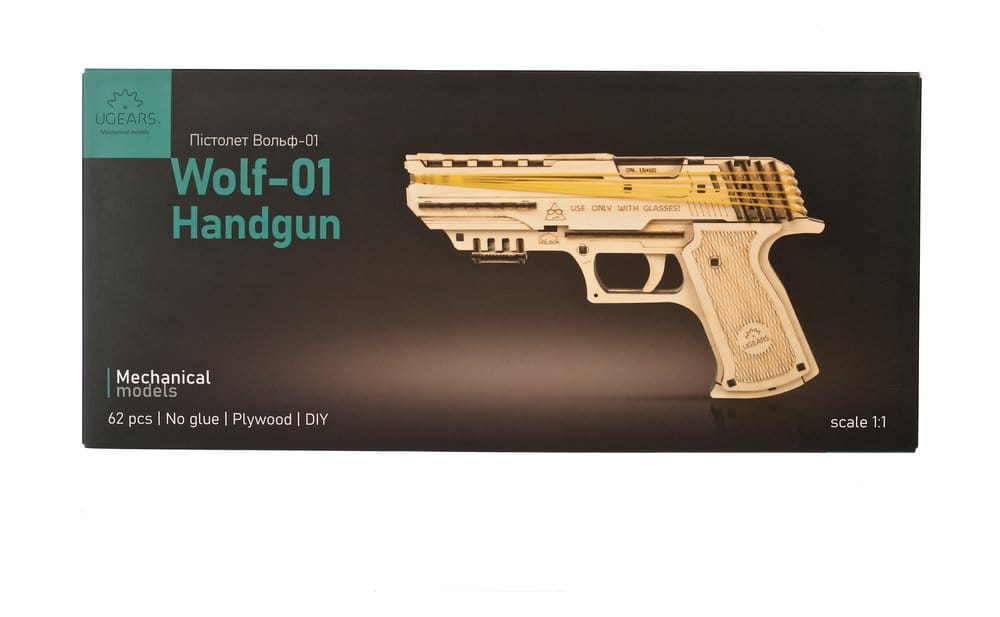 Ugears 3D-Holzpuzzle Wolf-01 Handfeuerwaffe