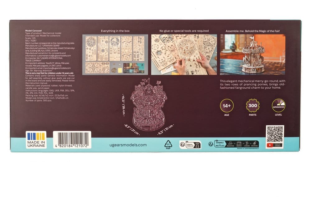Ugears 3D-Holzpuzzle Karussell
