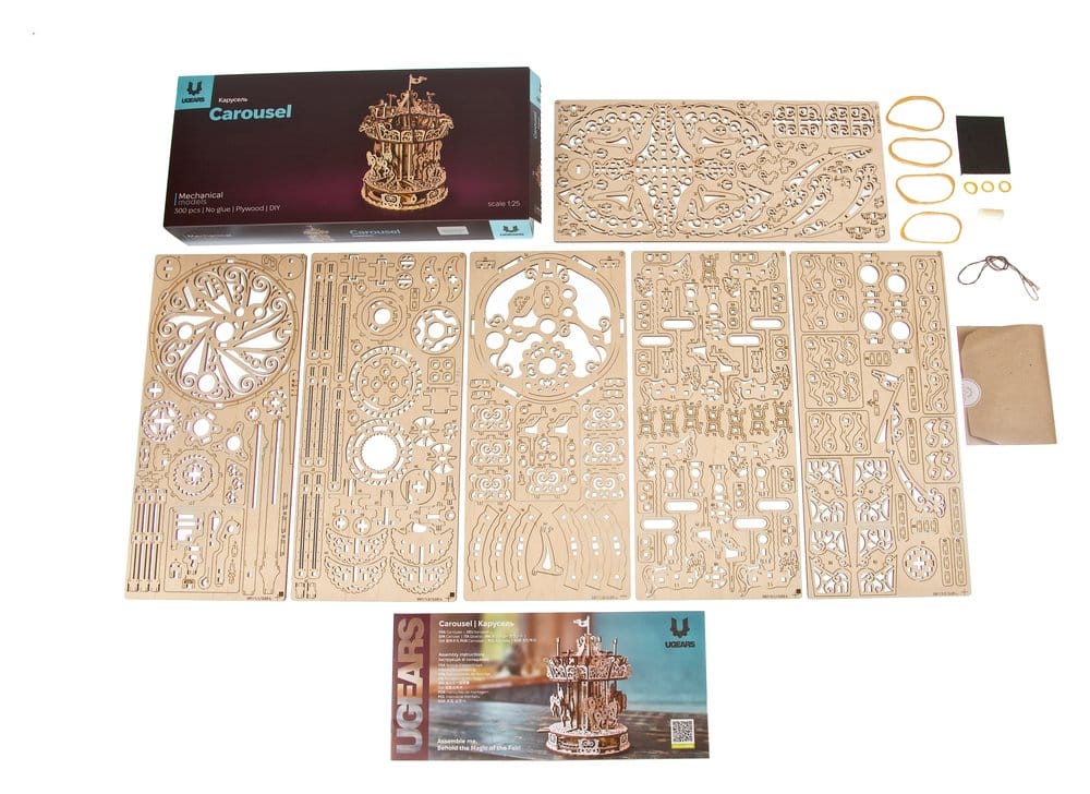 Ugears 3D-Holzpuzzle Karussell