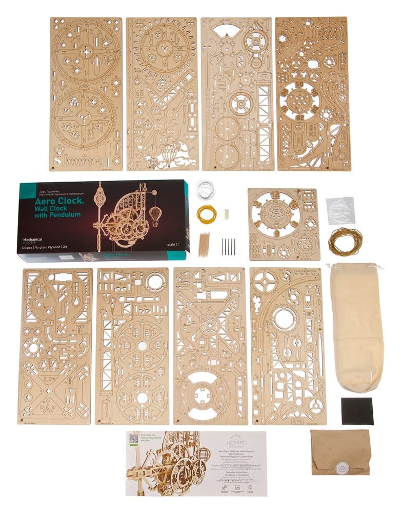 Ugears 3D-Holzpuzzle Aero-Uhr