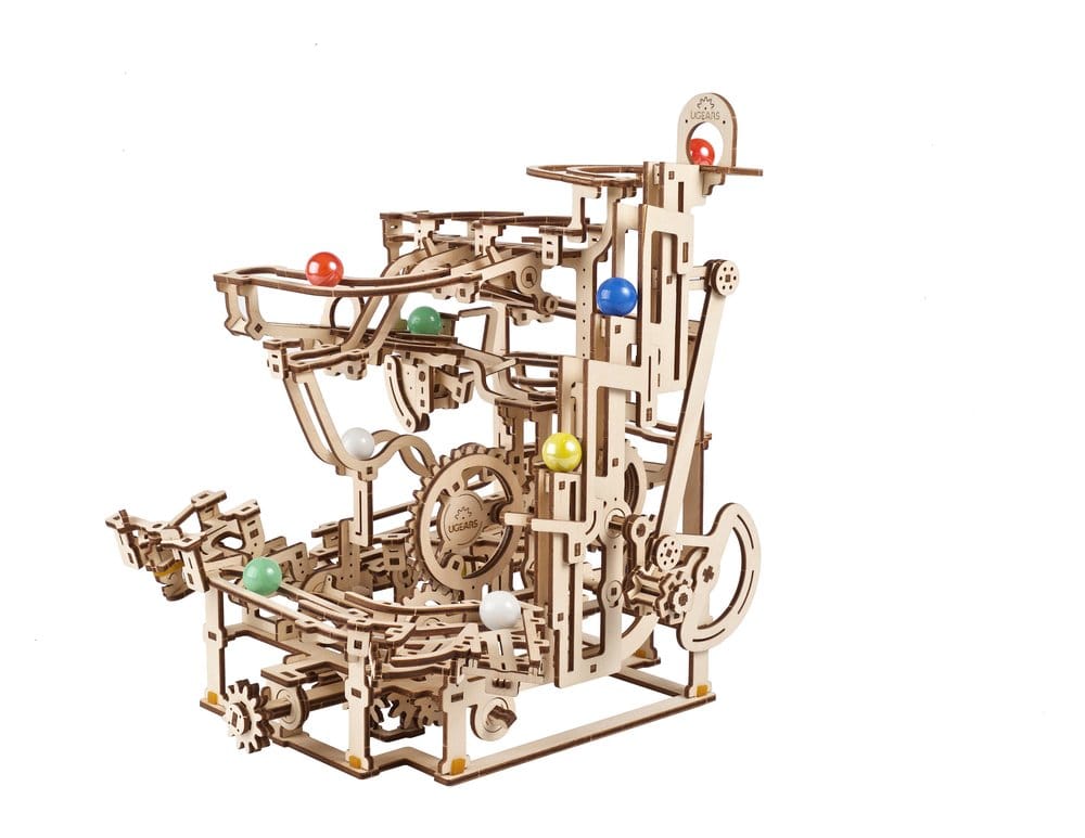 Ugears 3D-Holzpuzzle Murmelbahn mit Stufenwinde
