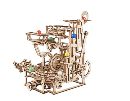 Ugears 3D-Holzpuzzle Murmelbahn mit Stufenwinde