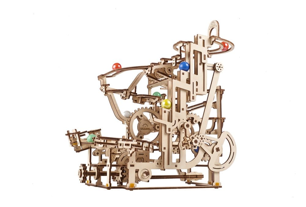 Ugears 3D-Holzpuzzle Murmelbahn mit Stufenwinde