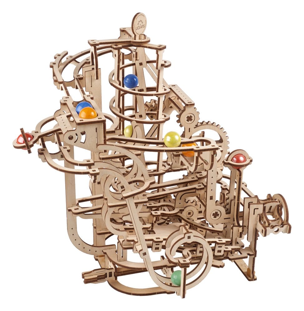 Ugears 3D-Holzpuzzle Murmelbahn mit Spiralaufzug