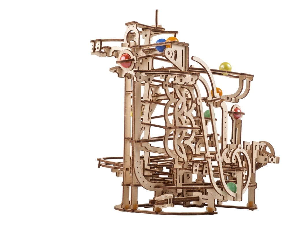 Ugears 3D-Holzpuzzle Murmelbahn mit Spiralaufzug