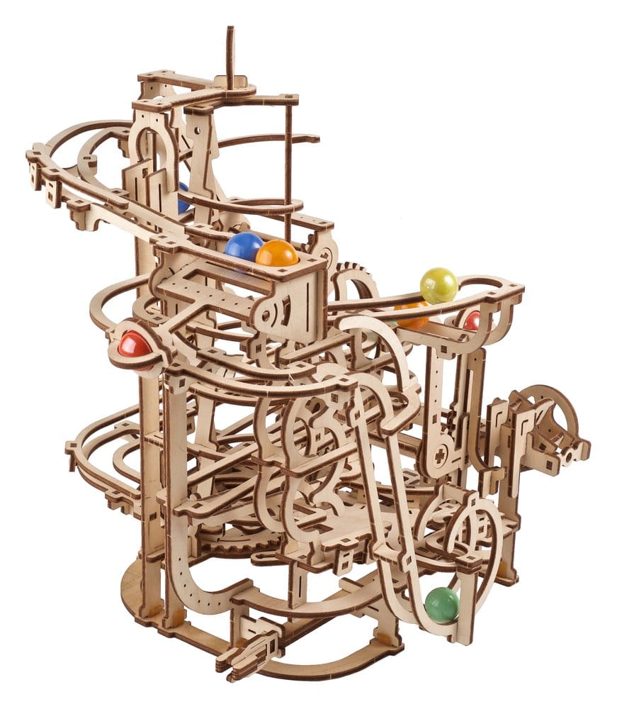 Ugears 3D-Holzpuzzle Murmelbahn mit Spiralaufzug