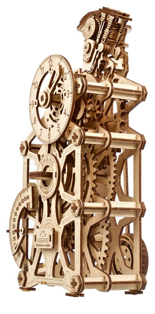Ugears 3D-Holzpuzzle Motoren-Uhr