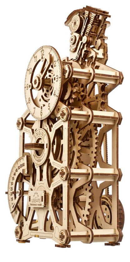 Ugears 3D-Holzpuzzle Motoren-Uhr