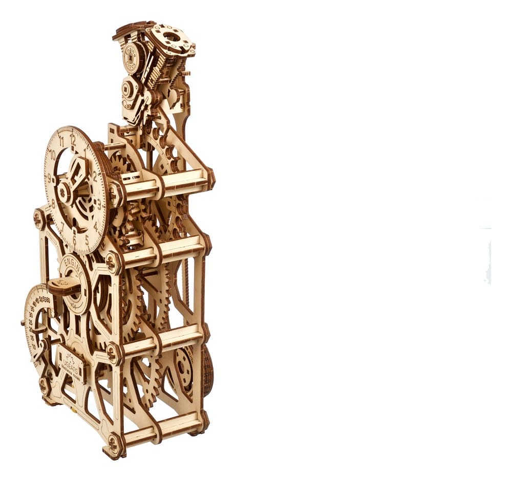 Ugears 3D-Holzpuzzle Motoren-Uhr