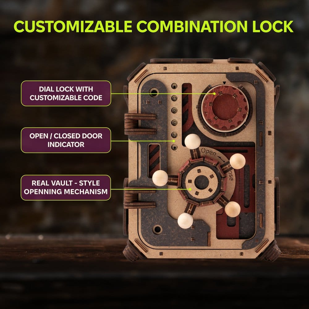 Ugears 3D Modellbausatz aus Holz Safe Too 17 cm