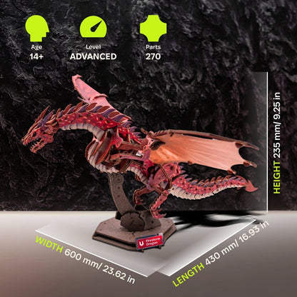 Ugears 3D Modellbausatz aus Holz Firestorm Dragon 43 cm