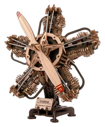 Ugears 3D Modellbausatz aus Holz R-5 Flugzeugmotor 25 cm