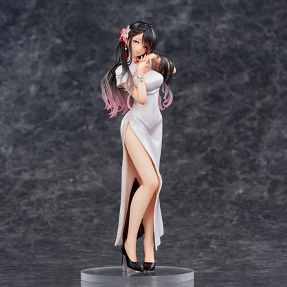 Original Illustration PVC Statue Mai Okuma illustration Healing-type white chinese dress lady 26 cm