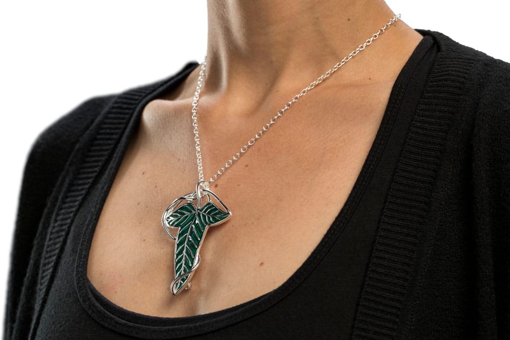Herr der Ringe Replik 1/1 Brosche & Kette Elbische Blattbrosche (Sterling Silber)