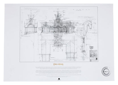 Herr der Ringe Bauplan Kunstdruck The Stable of Edoras 59 x 42 cm