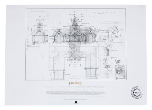 Herr der Ringe Bauplan Kunstdruck The Stable of Edoras 59 x 42 cm