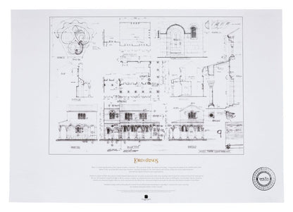 Herr der Ringe Bauplan Kunstdruck The Courtyard of Minas Tirith 59 x 42 cm