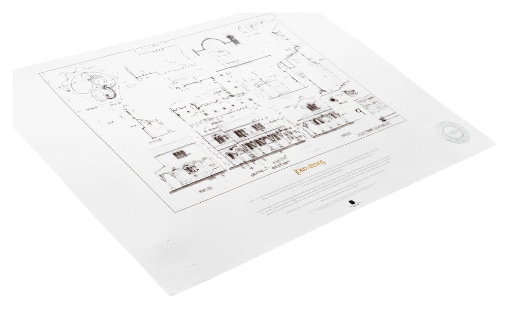 Herr der Ringe Bauplan Kunstdruck The Courtyard of Minas Tirith 59 x 42 cm