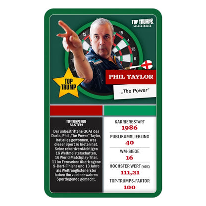 Darts Kartenspiel Top Trumps Collectables Legenden *Deutsche Version*