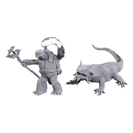 D&D Nolzur's Marvelous Miniatures Miniaturen unbemalt Tortle Druid & Wild Shape Giant Lizard