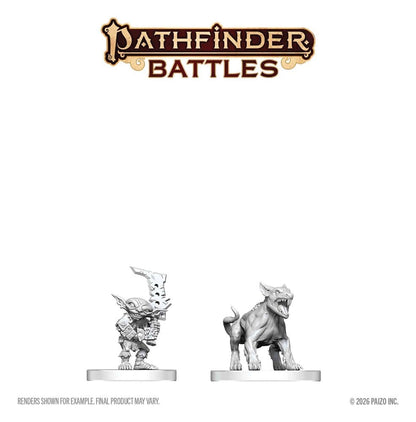 Pathfinder Battles Deep Cuts Miniatur unbemalt Goblin Commando & Goblin Dog 13 cm