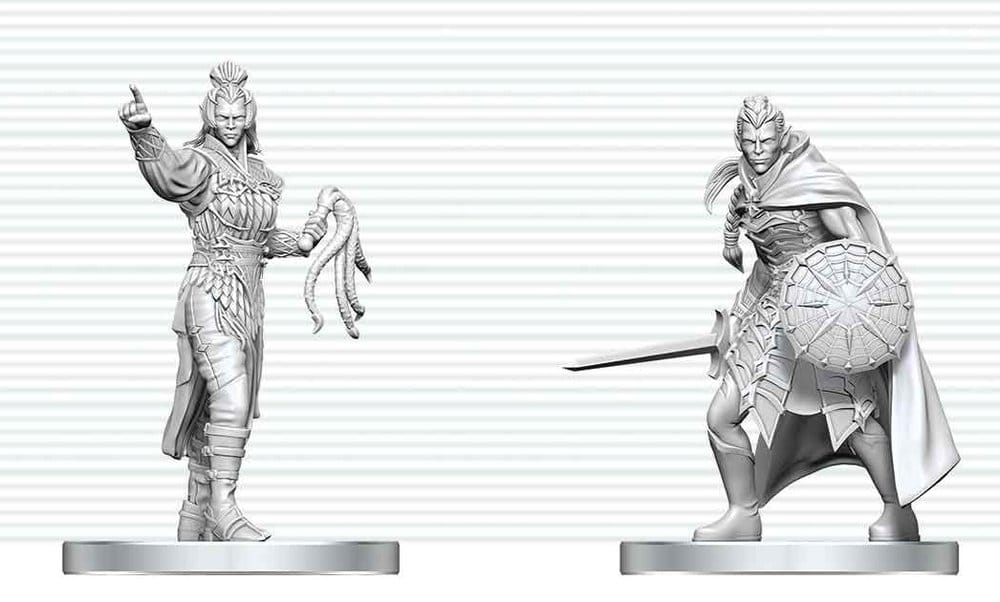 D&D Nolzur's Marvelous Miniatures Minifiguren Drow Elite Warrior & Drow Priestess of Lolth 13 cm