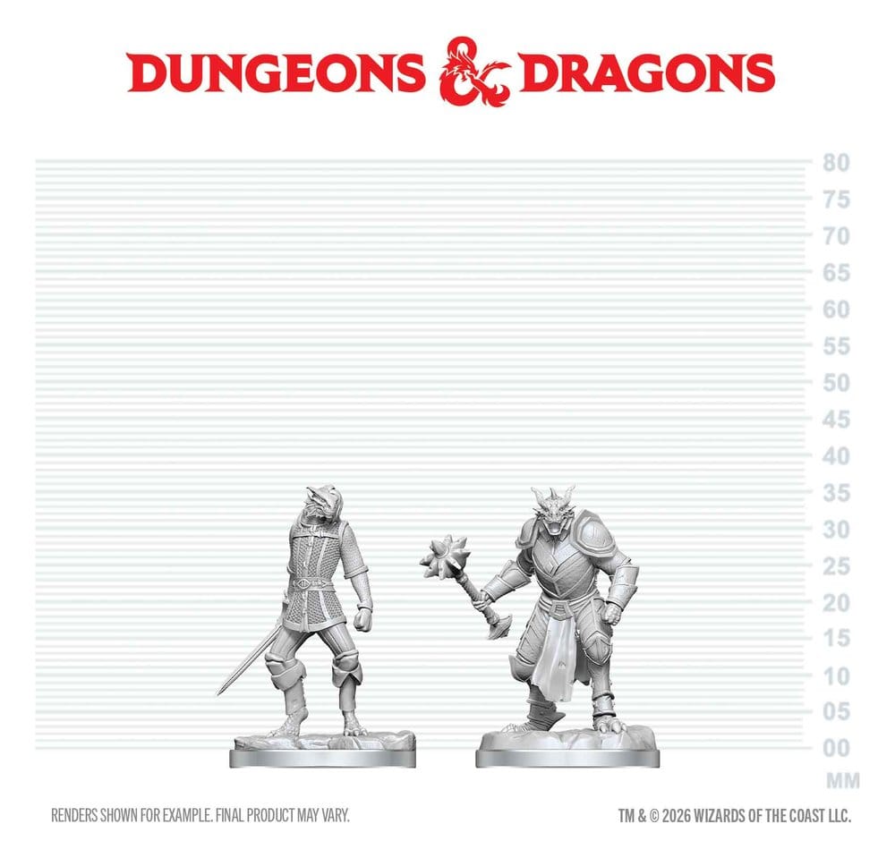 Dungeons & Dragons Nolzur's Marvelous Miniatures Miniatur unbemalt Drachengeborener Paladin & Drachengeborener Knappe 14 cm