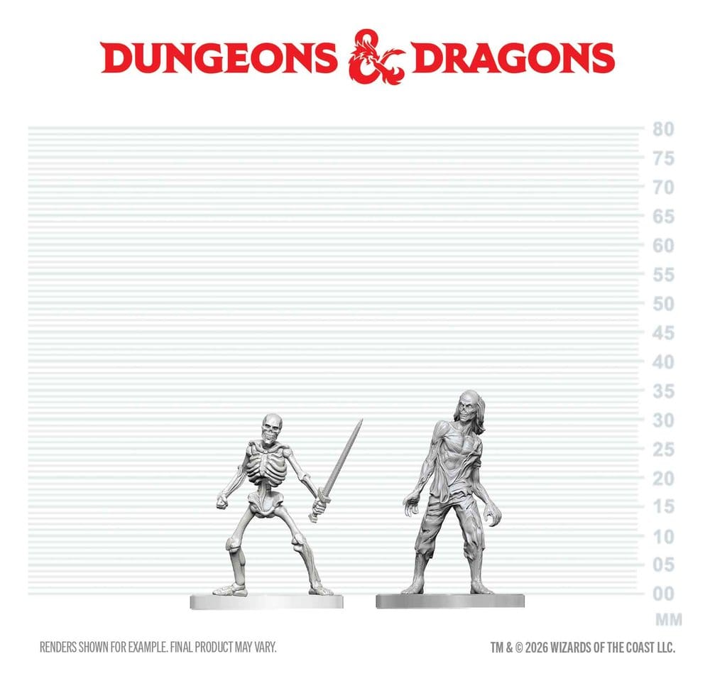 Dungeons & Dragons Nolzur's Marvelous Miniatures Miniatur unbemalt Zombie & Skeleton 14 cm