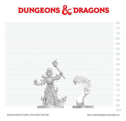 Dungeons & Dragons Nolzur's Marvelous Miniatures Miniatur unbemalt Flammendes Skelett & Flammenschädel 14 cm