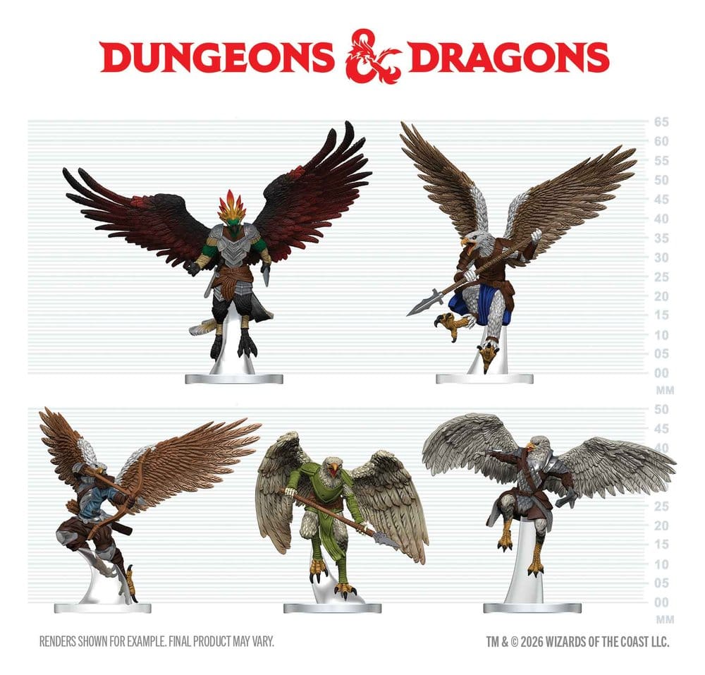D&D Icons of the Realms Minifiguren Aarakocra-Schwarm 20 cm