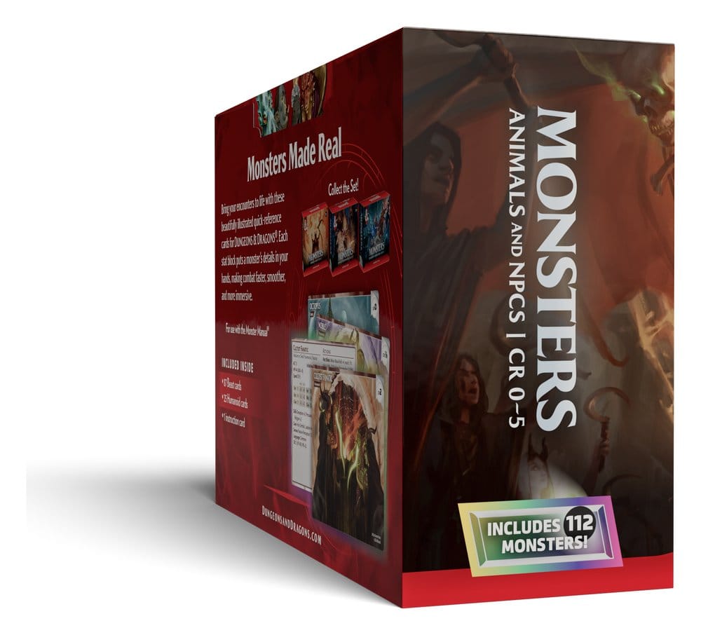Dungeons & Dragons RPG Referenzkarten: Monster (Tiere und NSCs) *Englische Version*