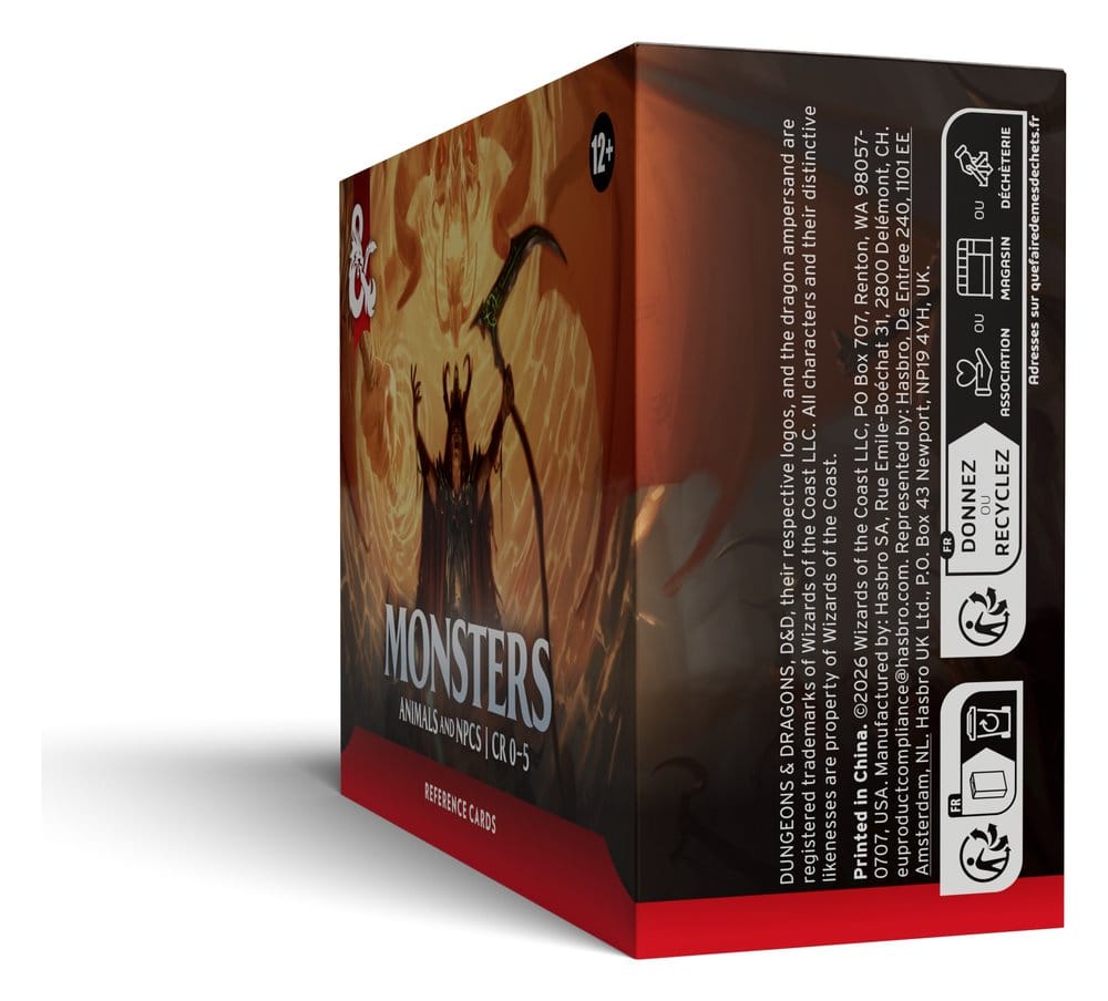 Dungeons & Dragons RPG Referenzkarten: Monster (Tiere und NSCs) *Englische Version*