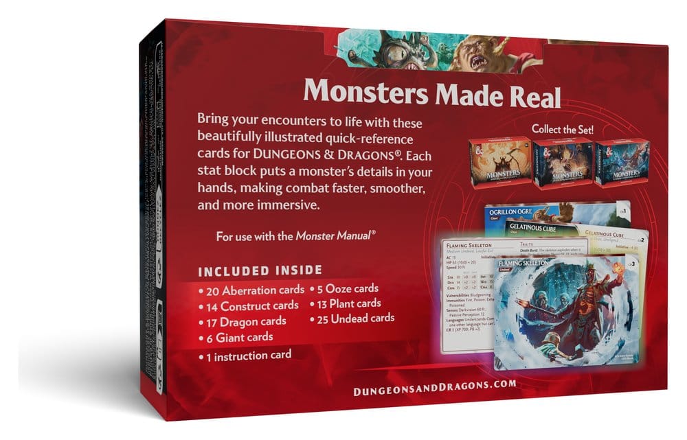 Dungeons & Dragons RPG Referenzkarten: Monster (Furchterregend und Wild) *Englische Version*