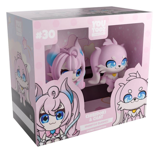 Original Vinyl Figuren Chibidoki & Chat Monitor Buddiez 7 cm