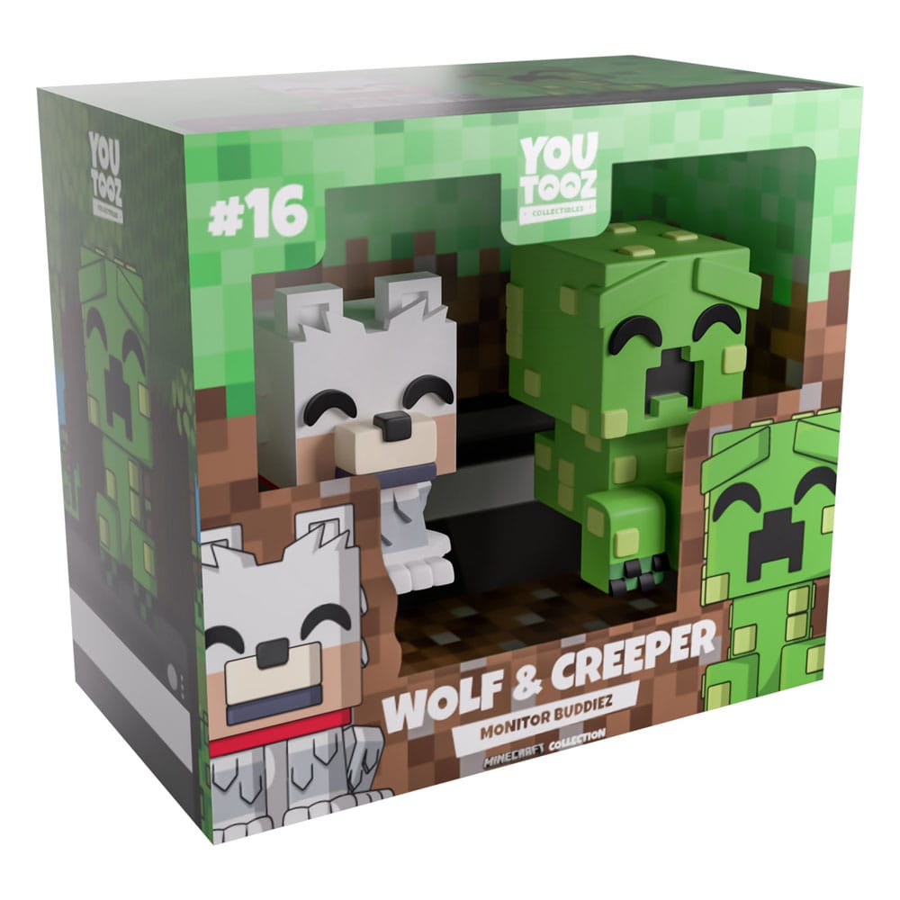 Minecraft Vinyl Figuren Wolf and Creeper Monitor Buddiez